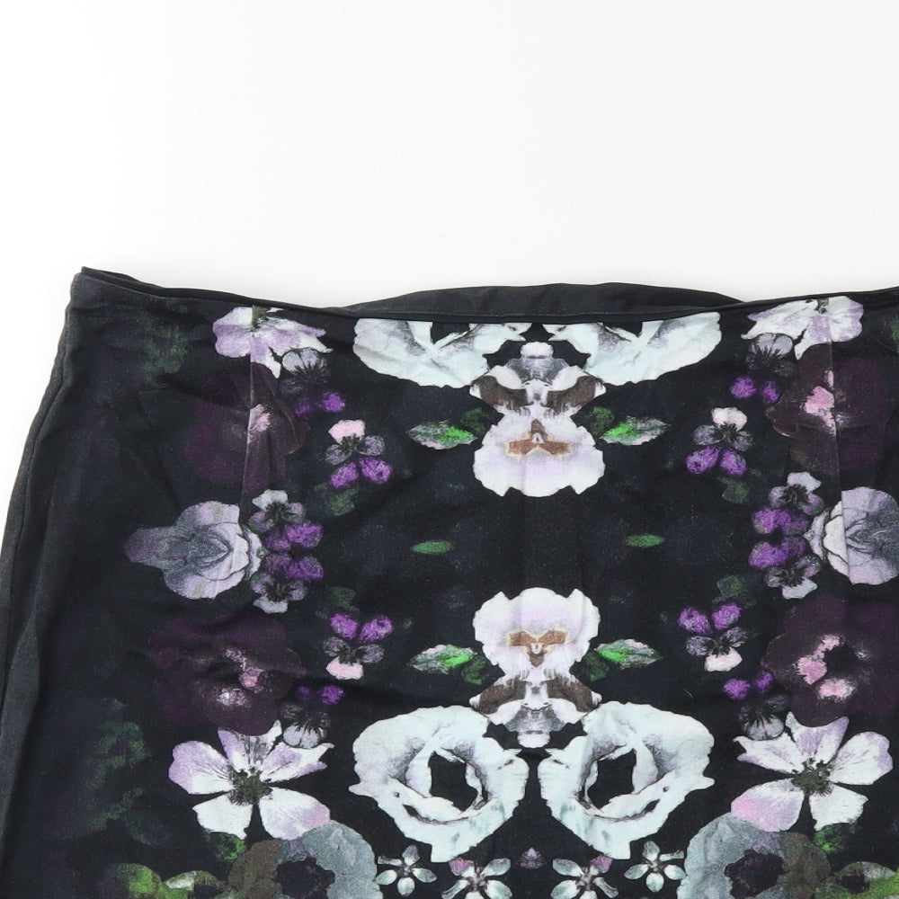 H&M Womens Black Floral  Straight & Pencil Skirt Size 14