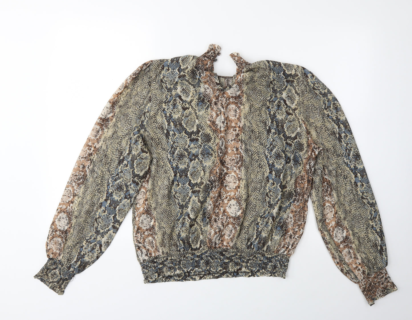 NEXT Womens Brown Animal Print  Basic Blouse Size 12