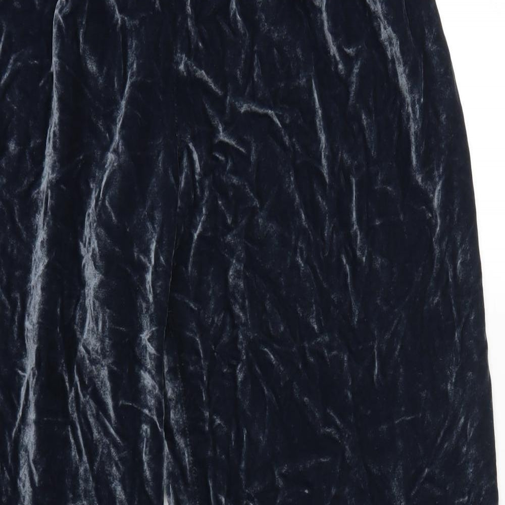 Racing Green Womens Blue  Velour Trousers  Size 12 L26 in
