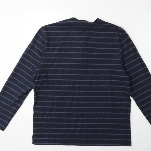 F&F Mens Blue Striped   T-Shirt Size L