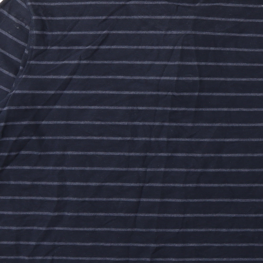 F&F Mens Blue Striped   T-Shirt Size L