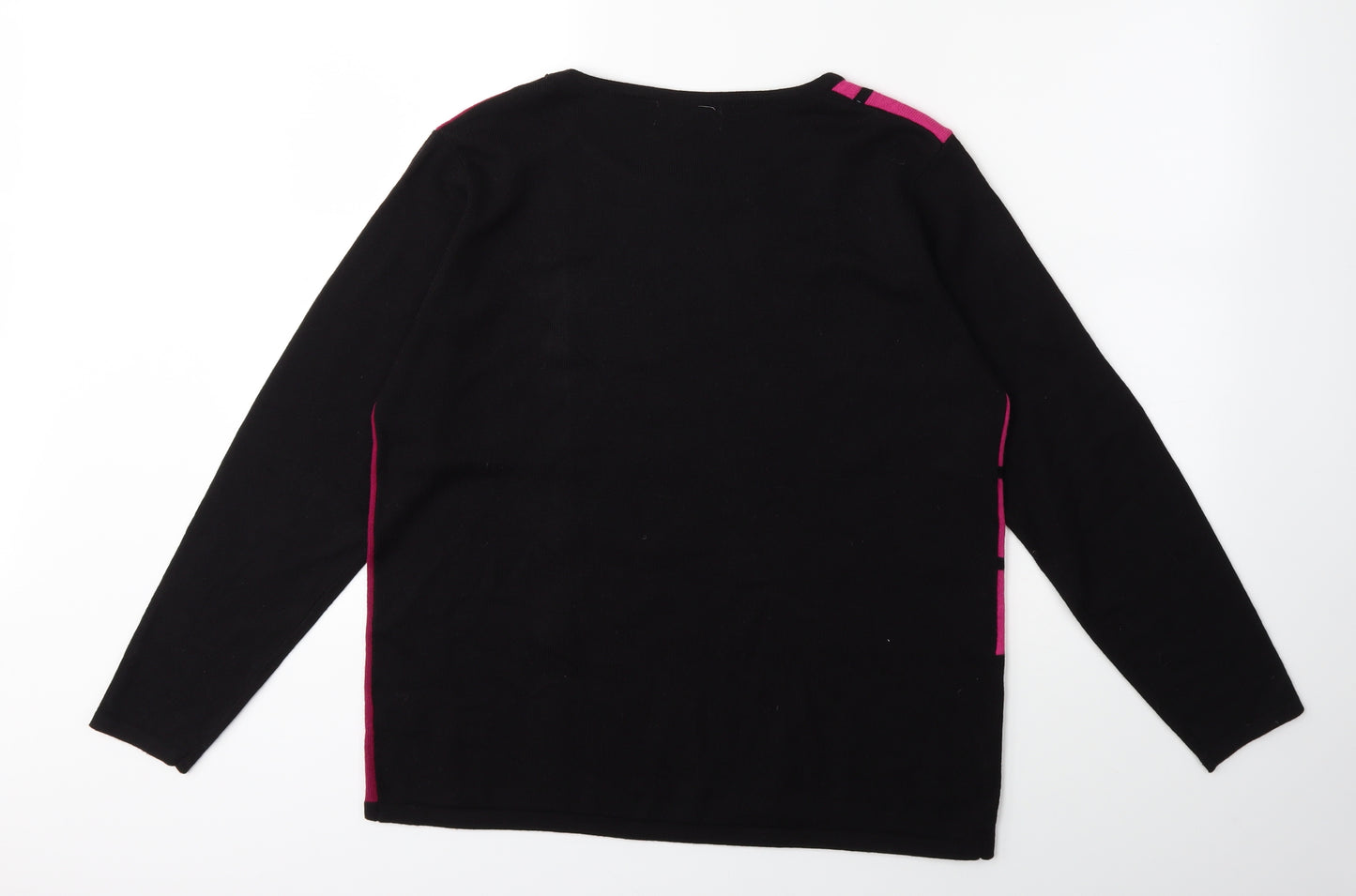 Mudflower Womens Pink Check Knit Pullover Jumper Size L