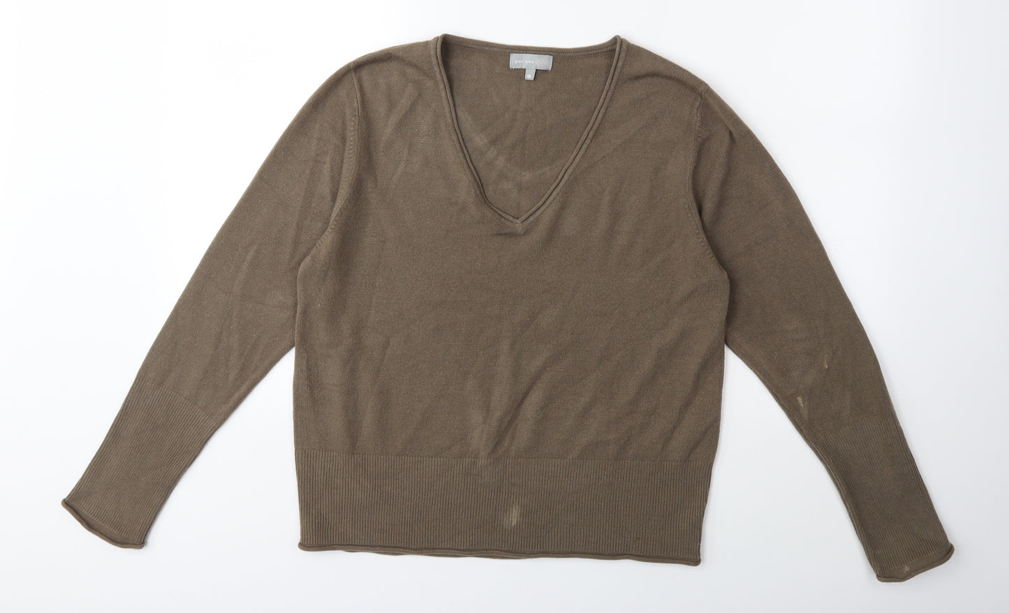 Per Una Womens Brown  Knit Pullover Jumper Size 18