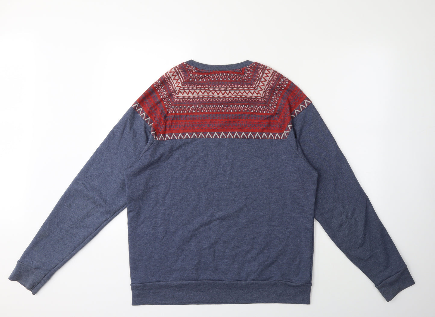 Burton Mens Blue Geometric  Pullover Sweatshirt Size L