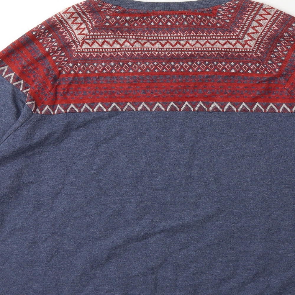 Burton Mens Blue Geometric  Pullover Sweatshirt Size L