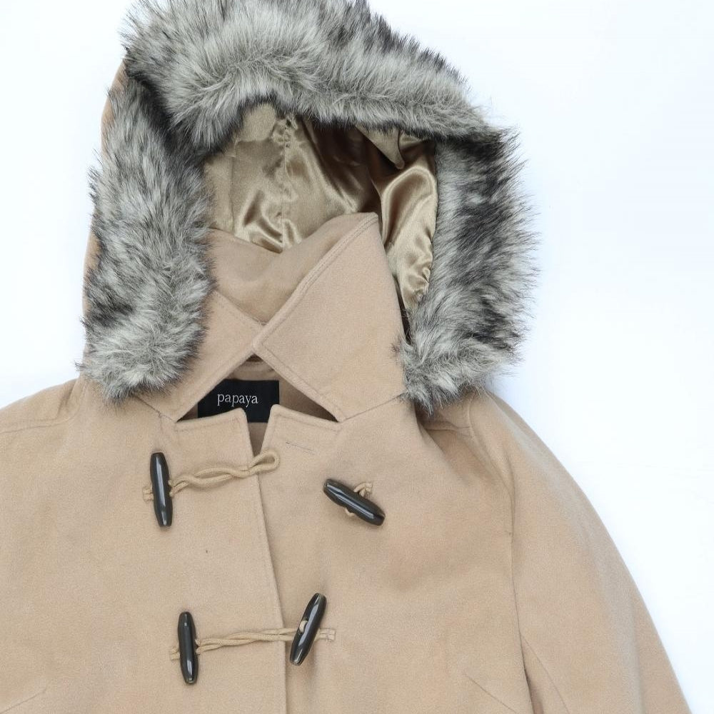 Papaya Womens Beige   Overcoat Coat Size 14