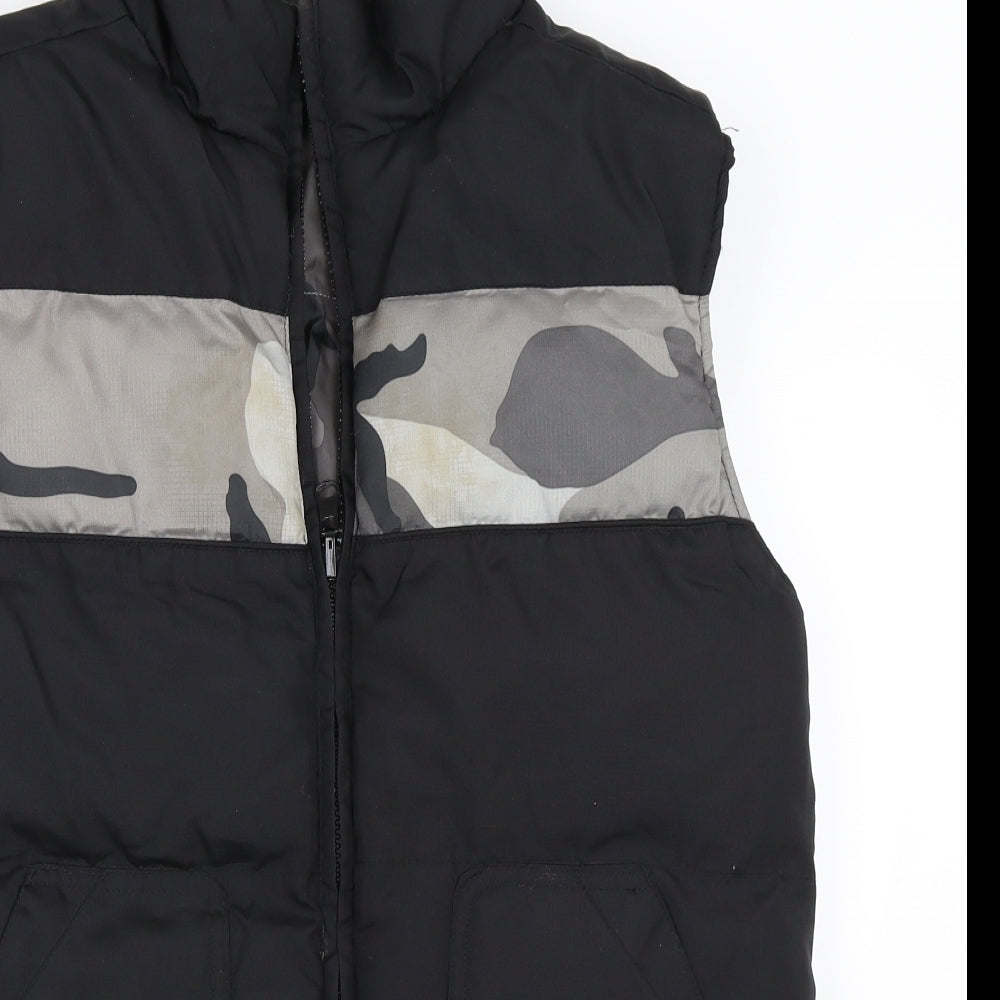 Urban Outlaws Boys Black Camouflage  Gilet Coat Size 8-9 Years