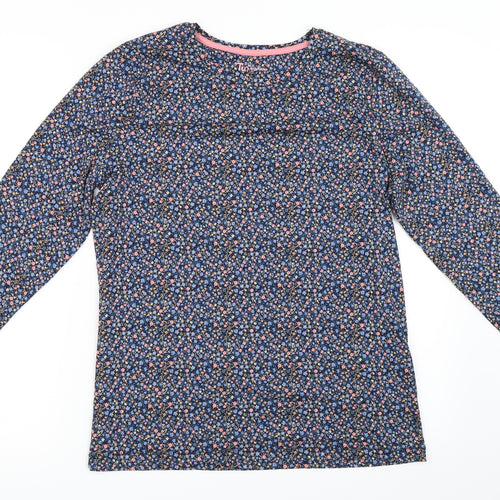TU Womens Blue Floral  Basic T-Shirt Size 18