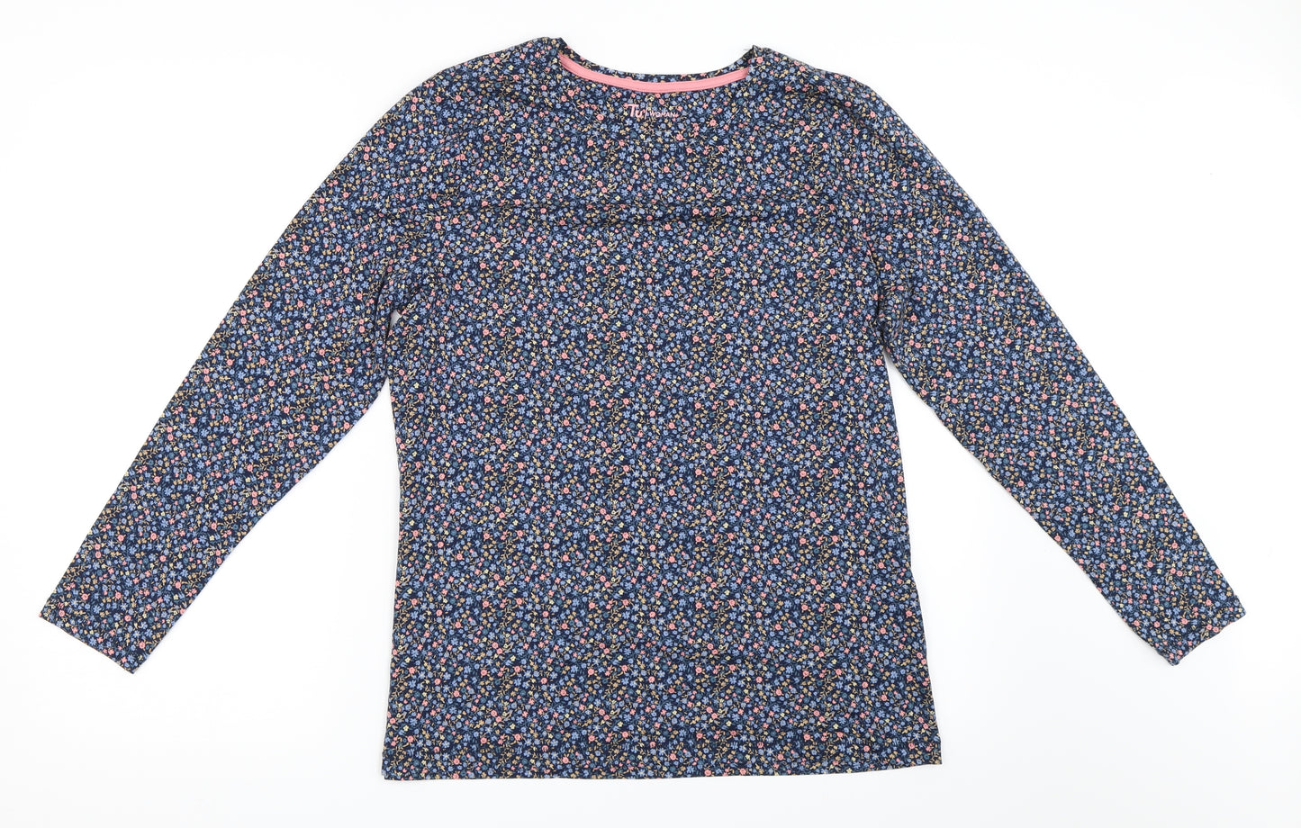 TU Womens Blue Floral  Basic T-Shirt Size 18