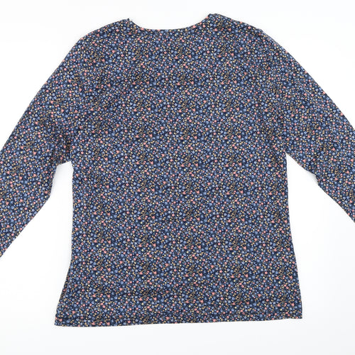 TU Womens Blue Floral  Basic T-Shirt Size 18