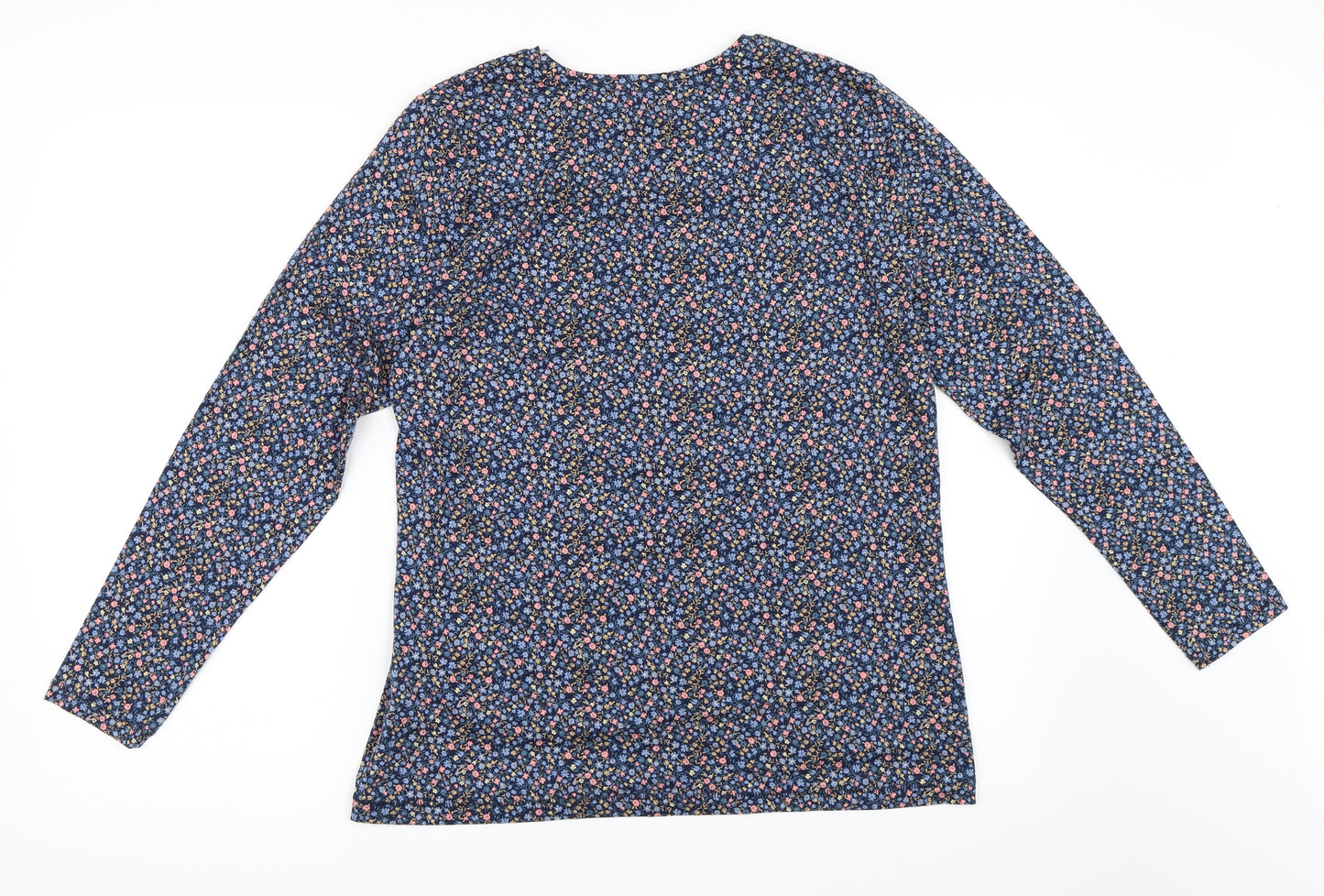 TU Womens Blue Floral  Basic T-Shirt Size 18