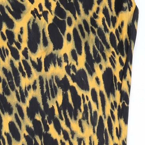 Topshop Womens Yellow Animal Print  Bodycon  Size 6