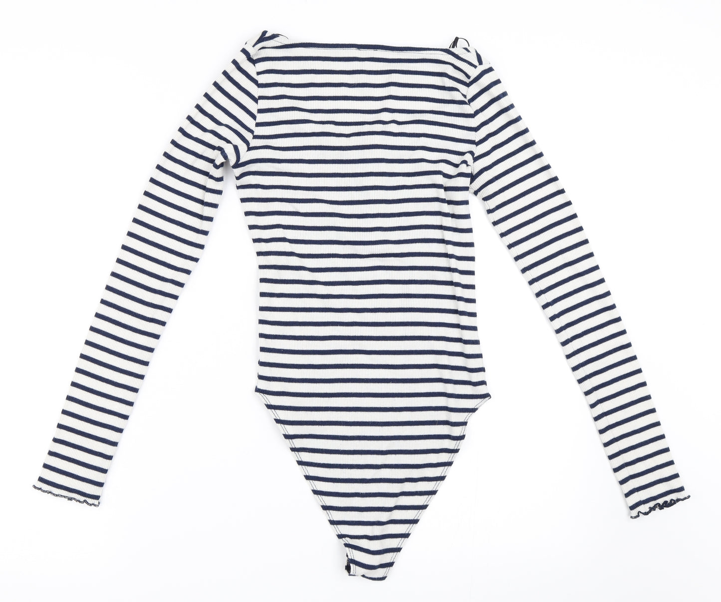 River Island Womens White Striped  Basic T-Shirt Size 6  - bodysuit