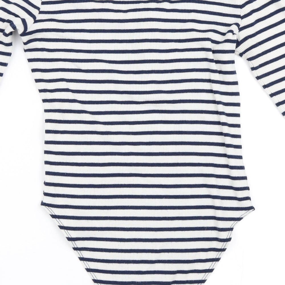River Island Womens White Striped  Basic T-Shirt Size 6  - bodysuit