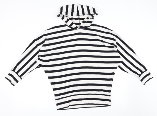 Indigo Girls White Striped  Pullover Hoodie Size 12 Years