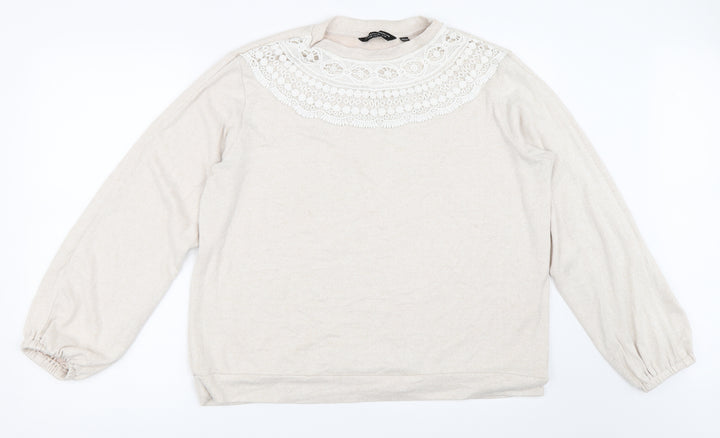 Dorothy Perkins Womens Beige Pullover Jumper Size 16