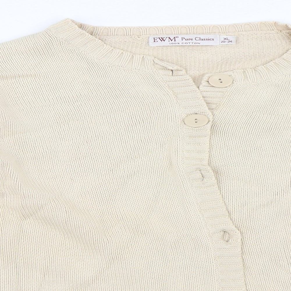 EWM Womens Beige   Cardigan Jumper Size XL