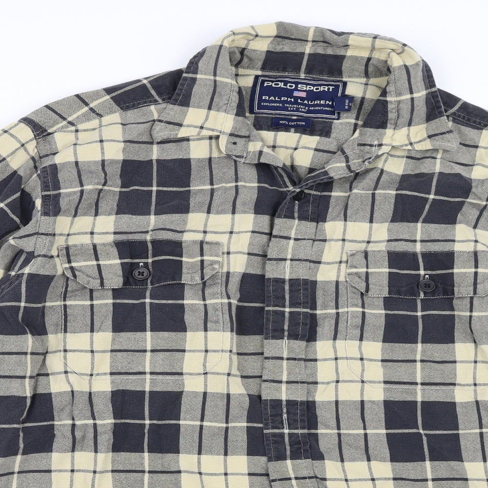 Ralph Lauren Sport Mens Beige Check   Button-Up Size M