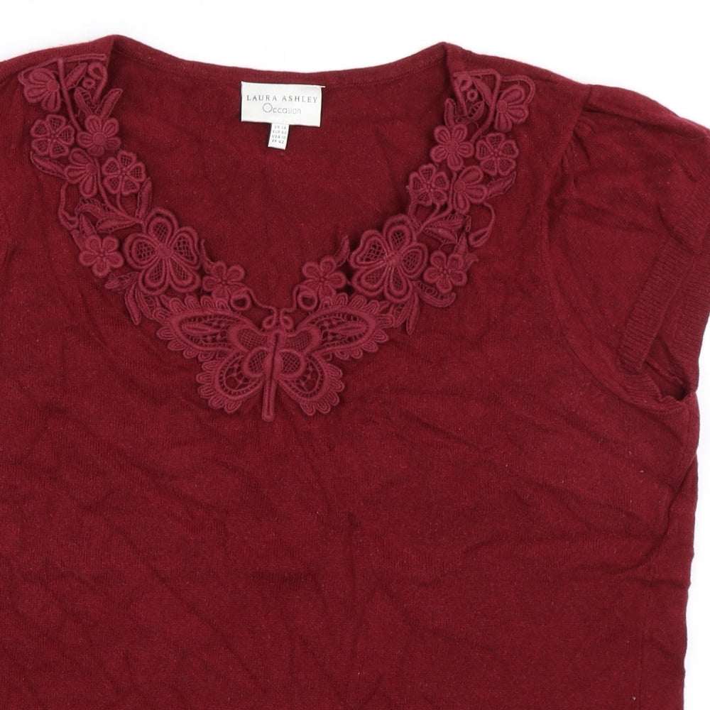Laura Ashley Womens Red   Pullover Jumper Size 14