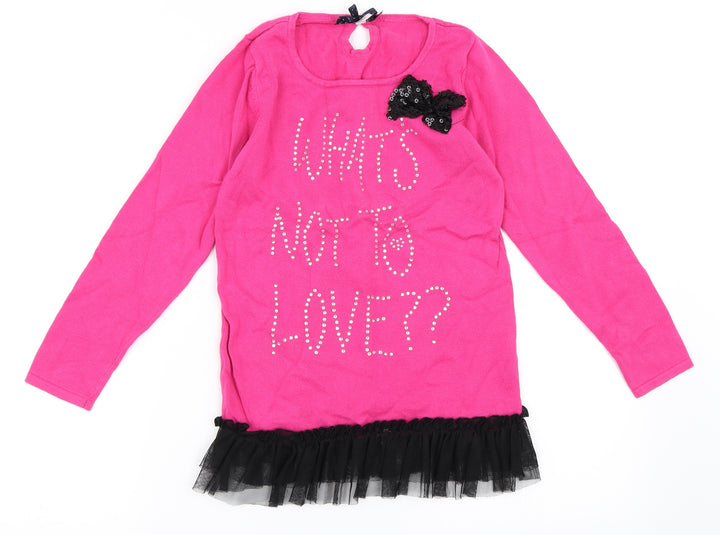 YD Girls Pink Pullover Jumper Size 11-12 Years