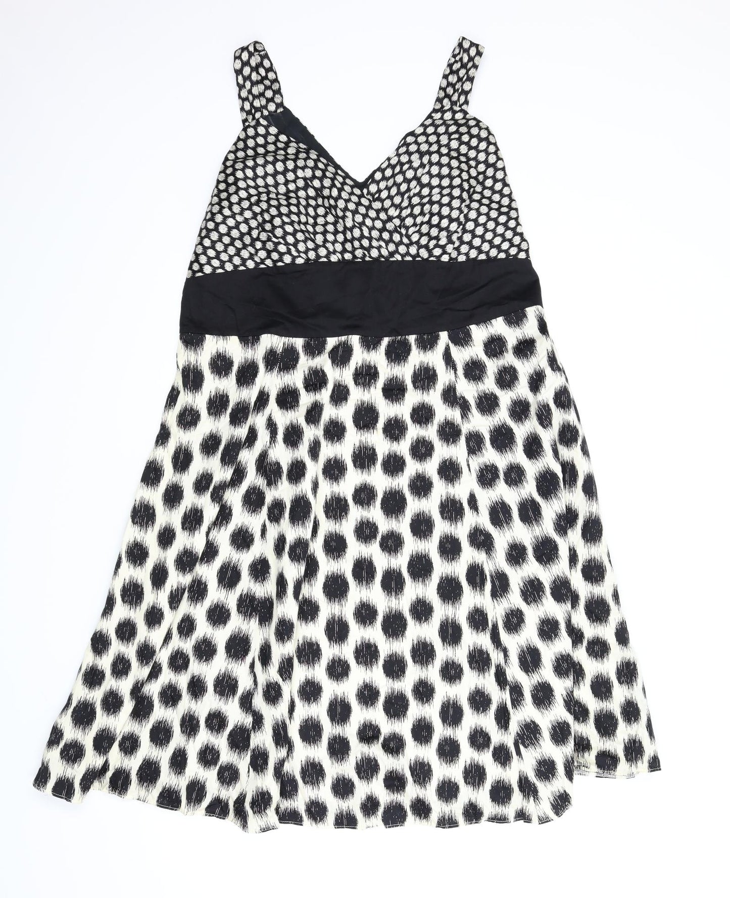 Evie Womens Beige Polka Dot  Fit & Flare  Size 18