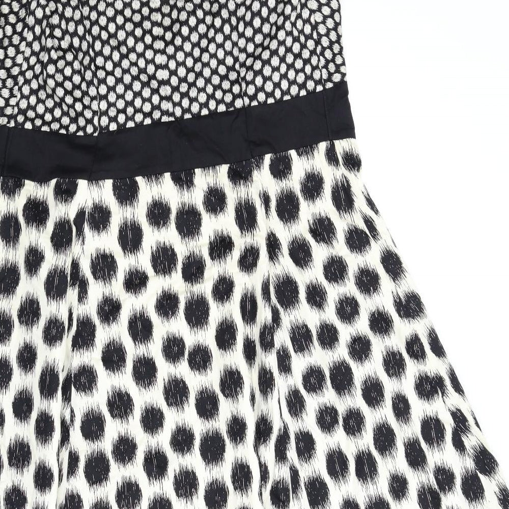 Evie Womens Beige Polka Dot  Fit & Flare  Size 18
