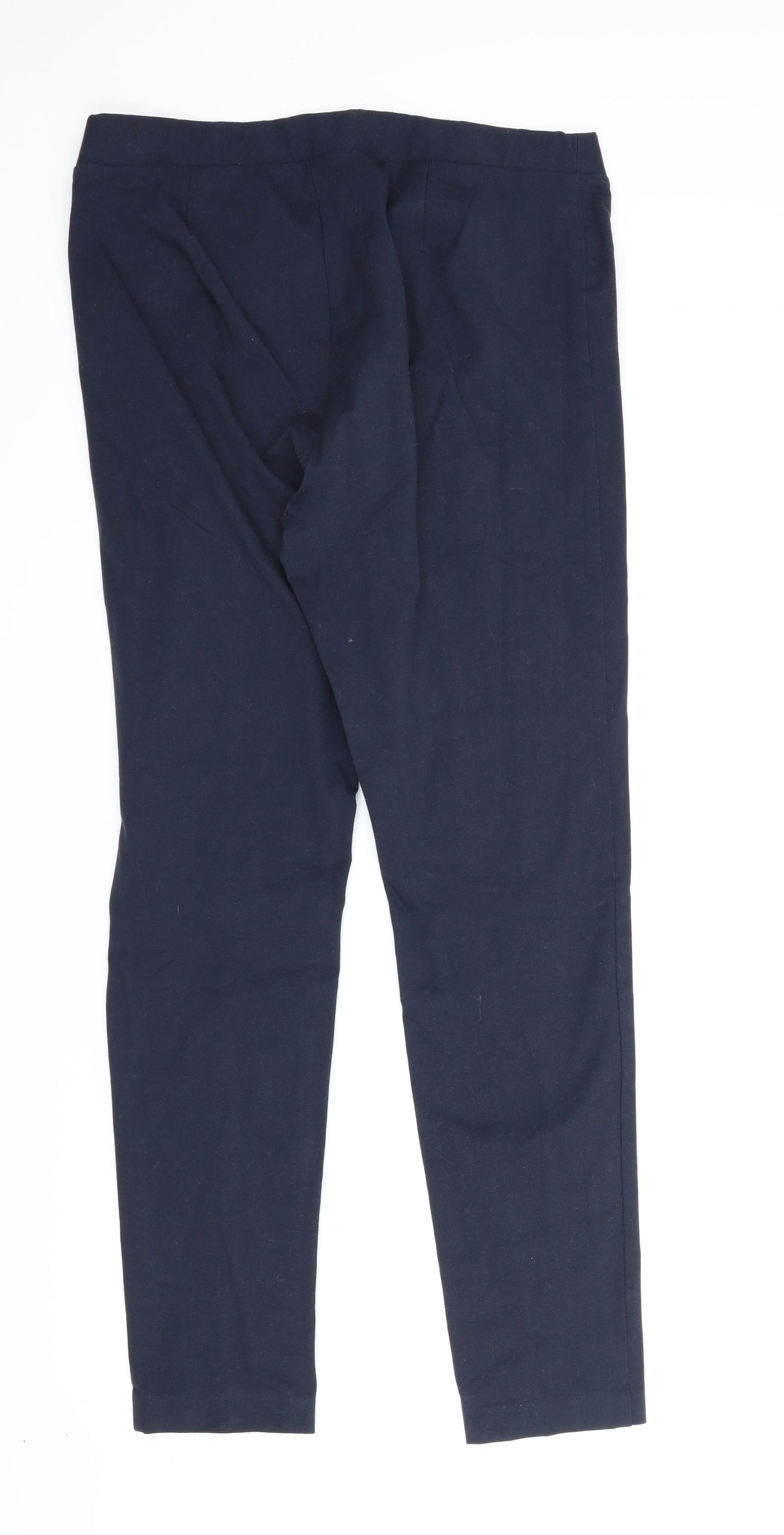 M&S Womens Blue   Carrot Trousers Size 14 L29 in