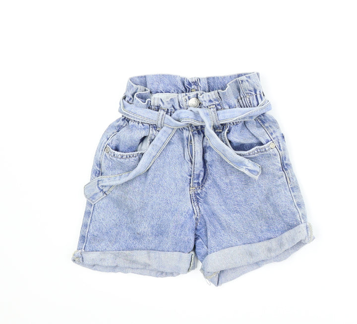 Denim Co Girls Blue  Denim Paperbag Shorts Size 5 Years