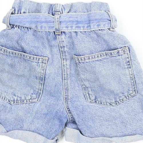 Denim Co Girls Blue  Denim Paperbag Shorts Size 5 Years