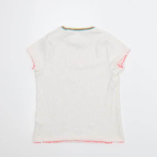M&S Girls White   Ringer T-Shirt Size 10-11 Years