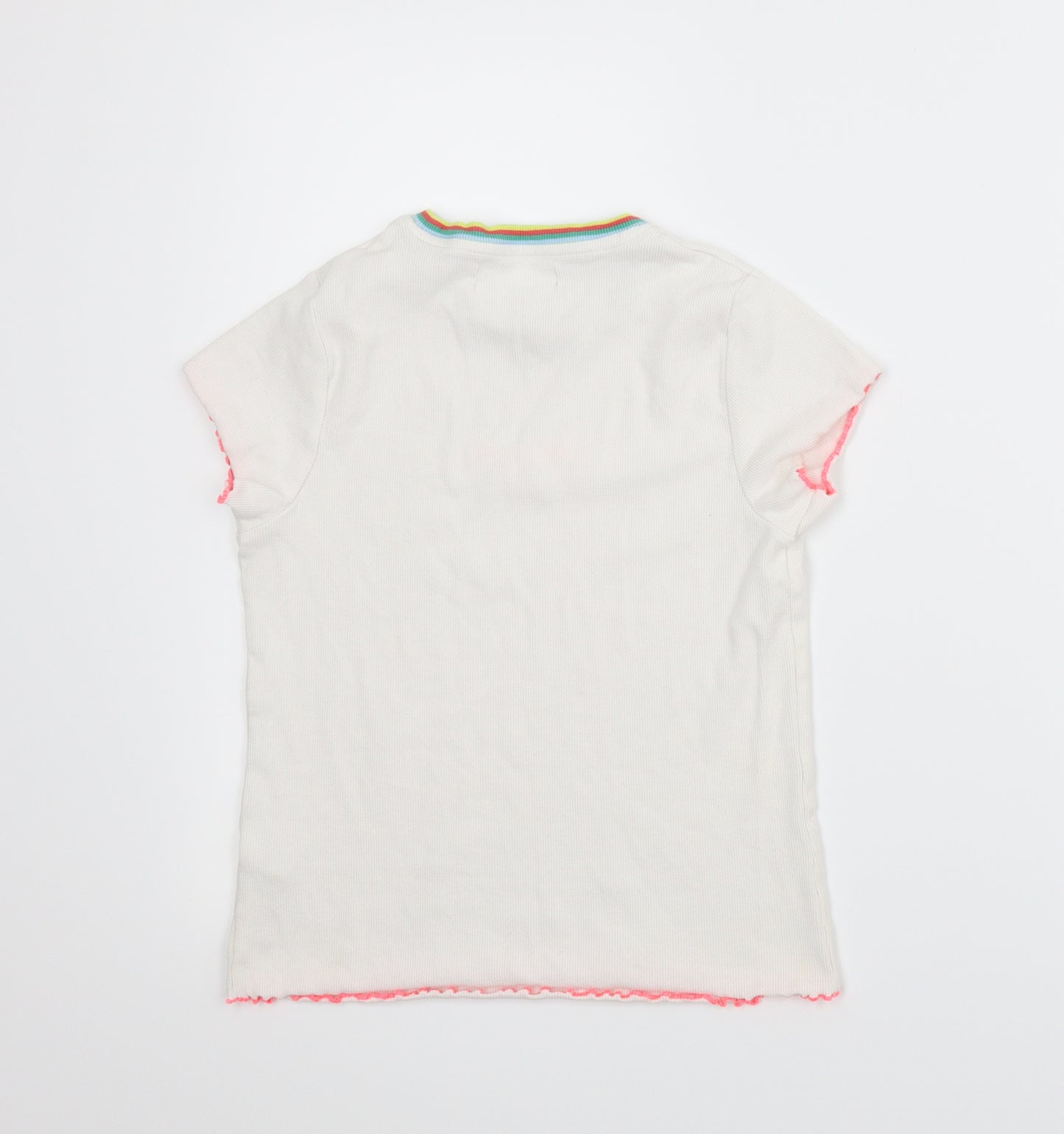 M&S Girls White   Ringer T-Shirt Size 10-11 Years