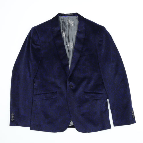 The Grateful Thread Mens Blue Paisley  Jacket Suit Jacket Size 38