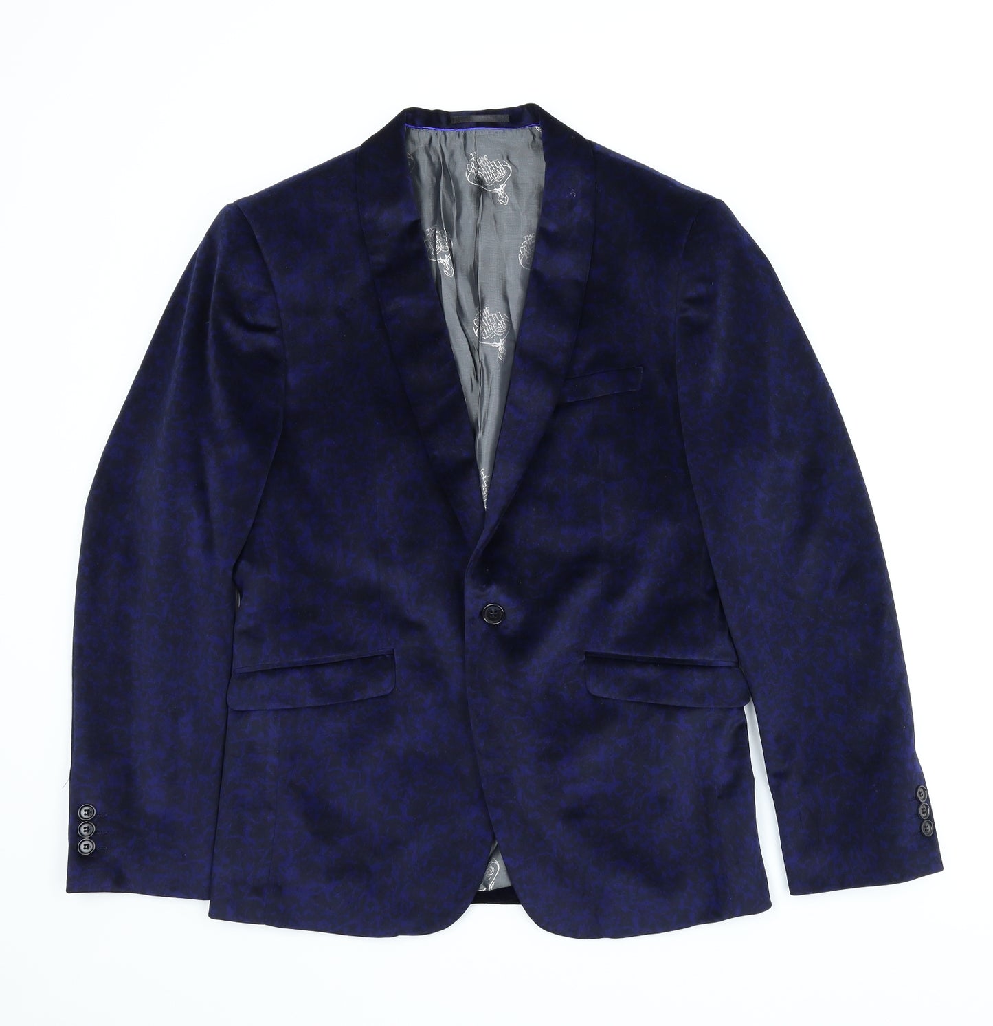 The Grateful Thread Mens Blue Paisley  Jacket Suit Jacket Size 38