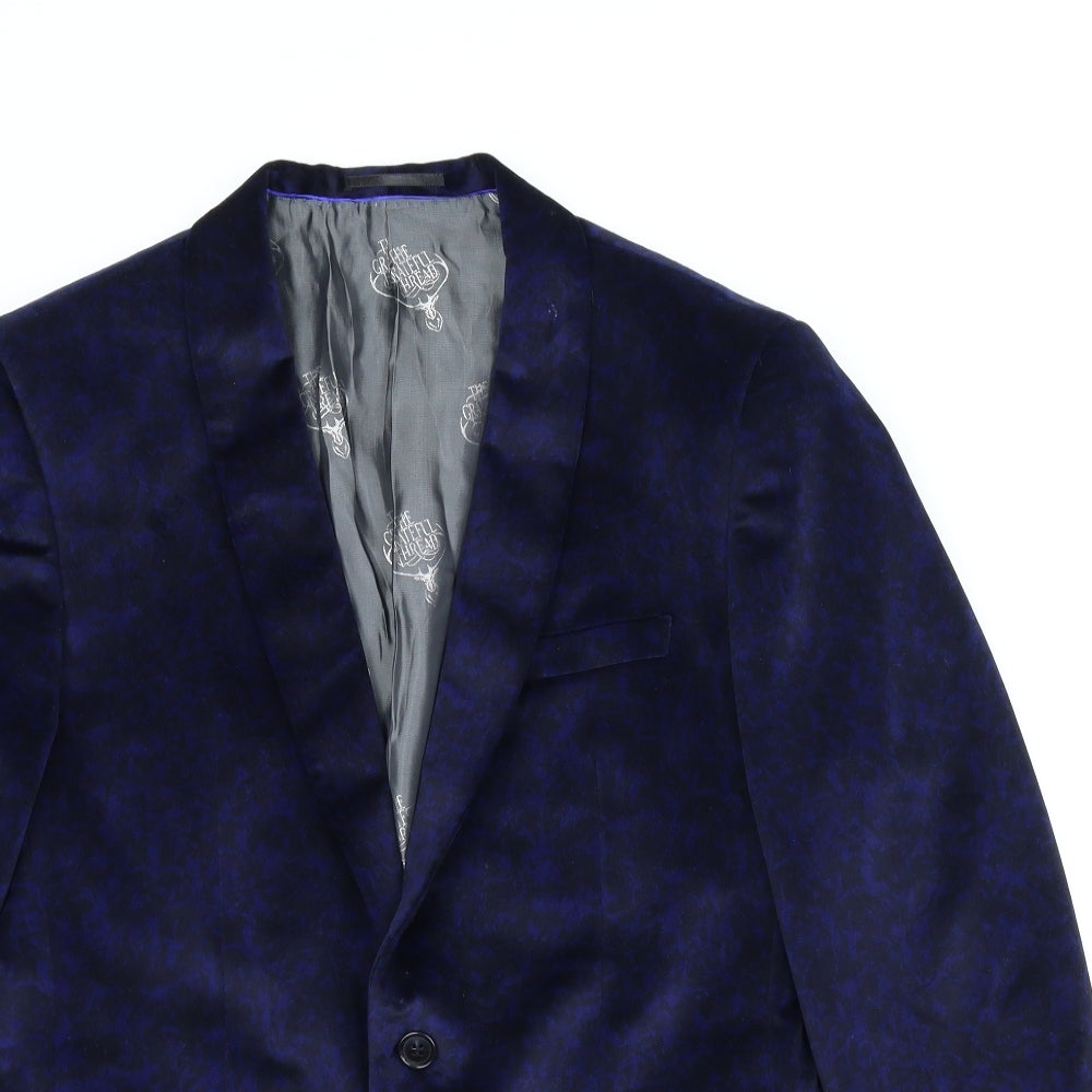 The Grateful Thread Mens Blue Paisley  Jacket Suit Jacket Size 38