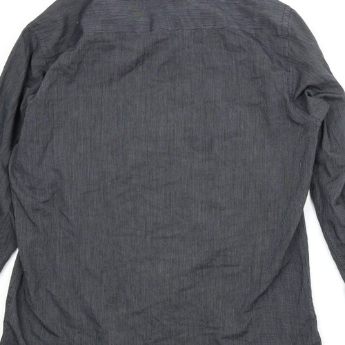Cedar Wood State Womens Blue Striped  Basic Button-Up Size 16