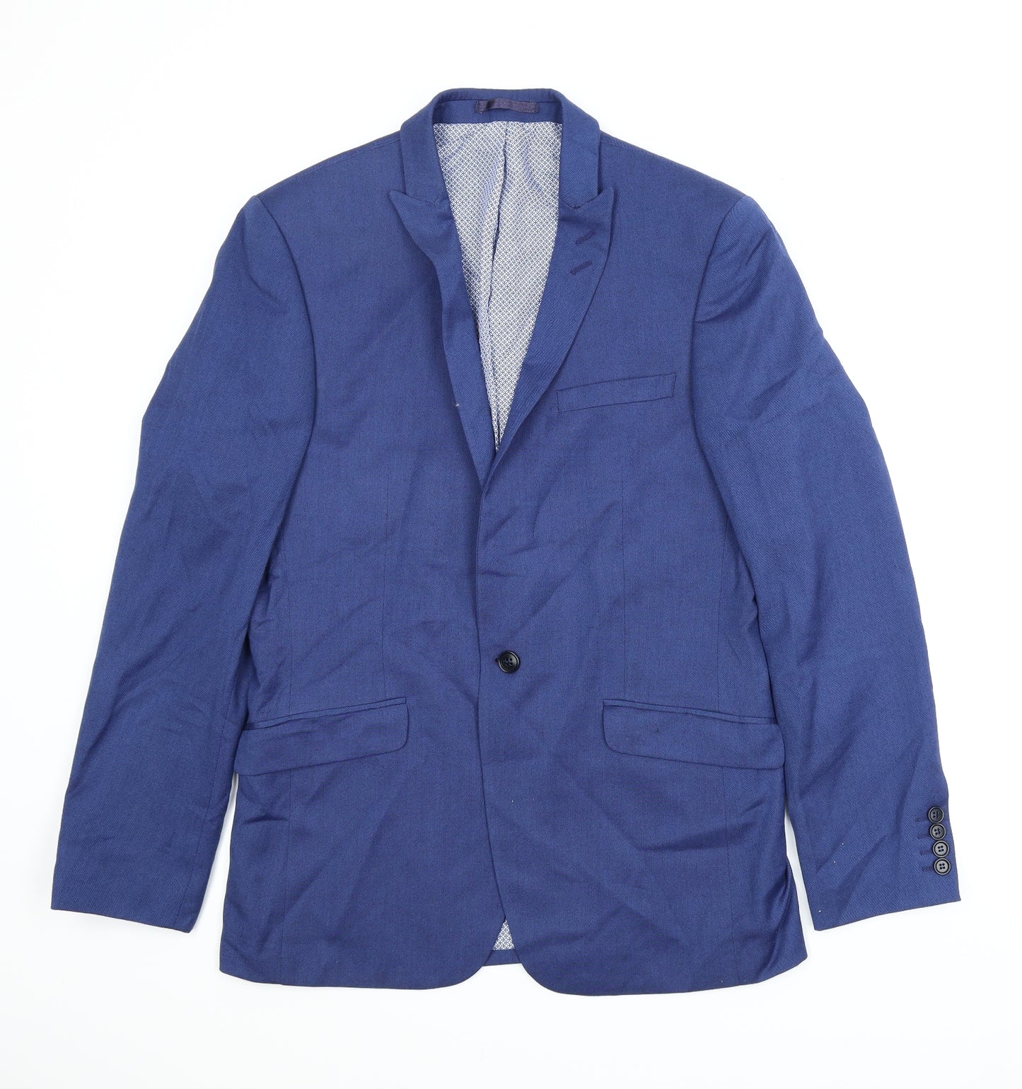 Limehouse Mens Blue   Jacket Suit Jacket Size 40