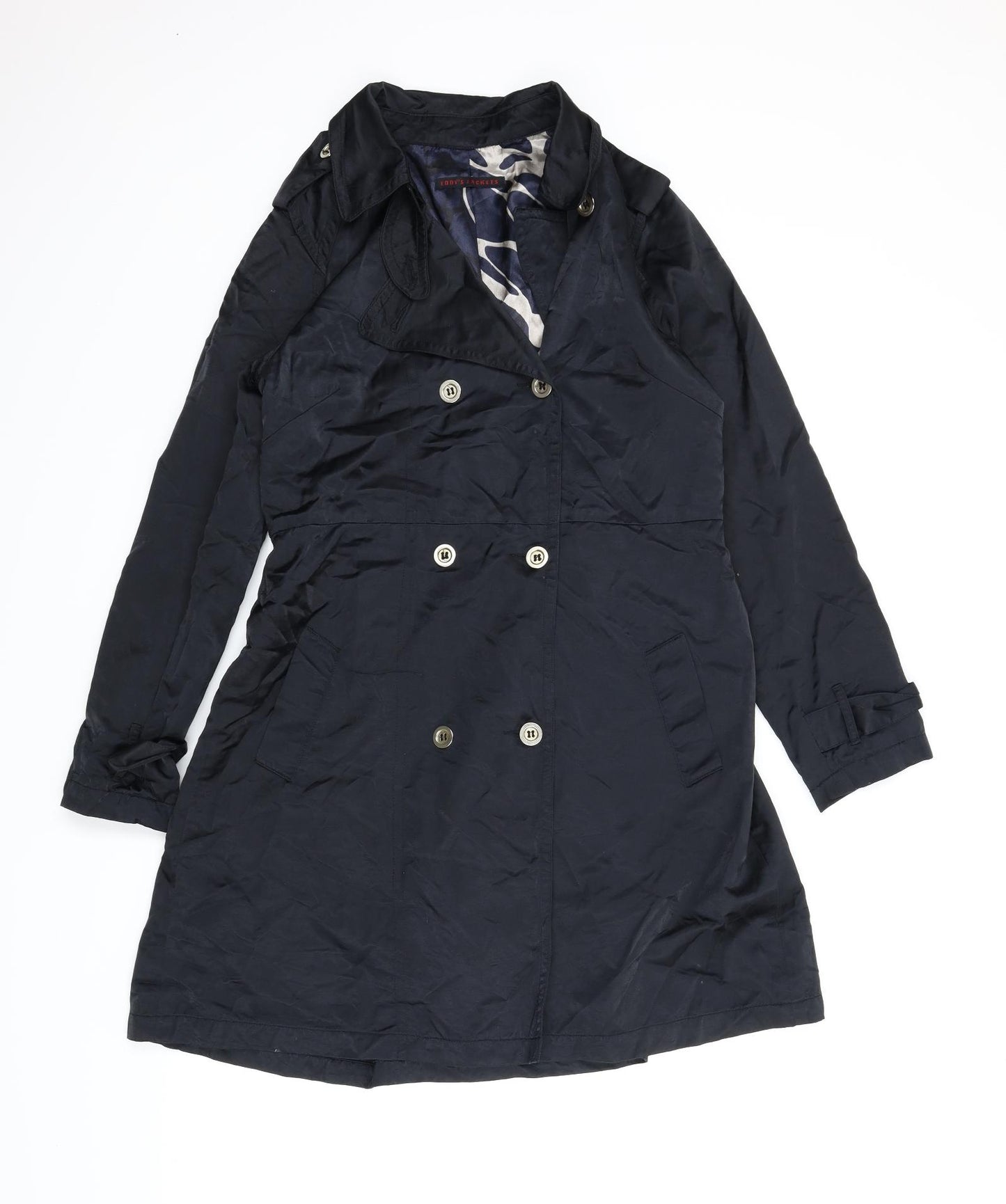 Eddie's Jackets Womens Black   Trench Coat Jacket Size L