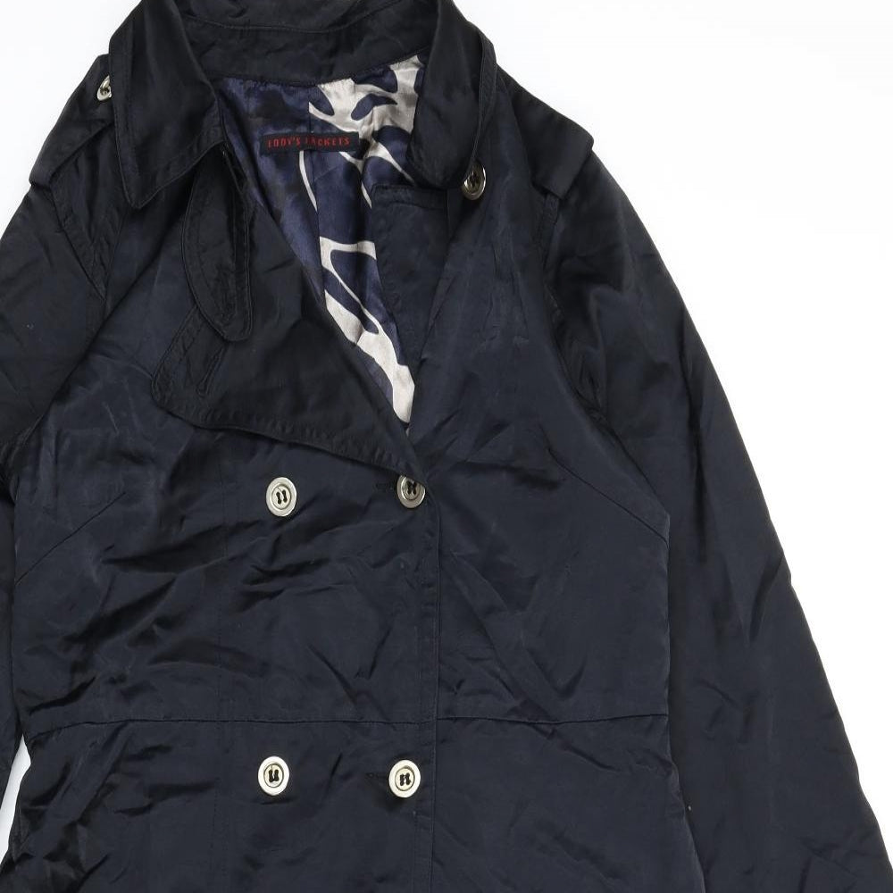 Eddie's Jackets Womens Black   Trench Coat Jacket Size L