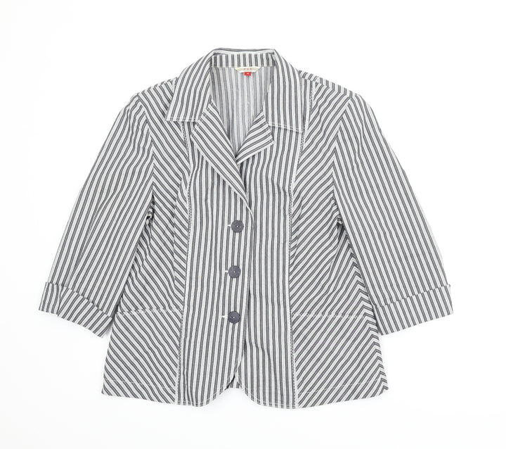 FSR Womens Grey Striped  Jacket  Size M