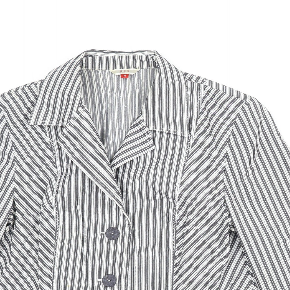 FSR Womens Grey Striped  Jacket  Size M