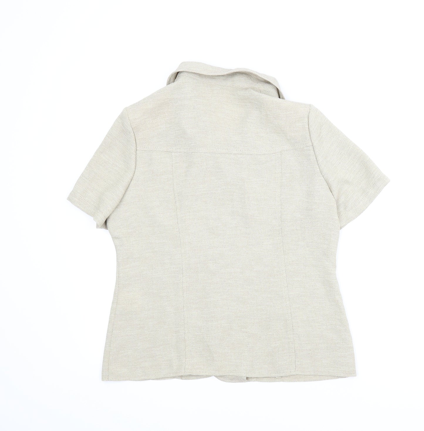 Preworn Womens Beige   Basic Button-Up Size 10