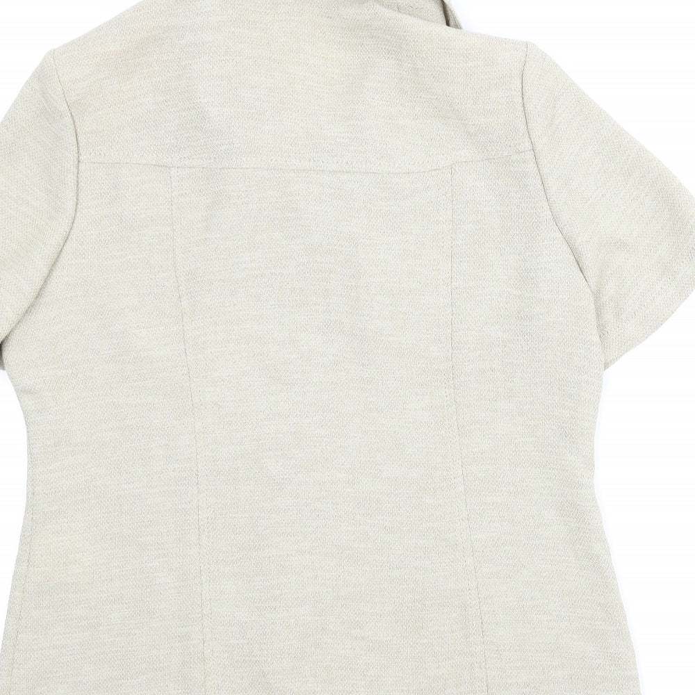 Preworn Womens Beige   Basic Button-Up Size 10