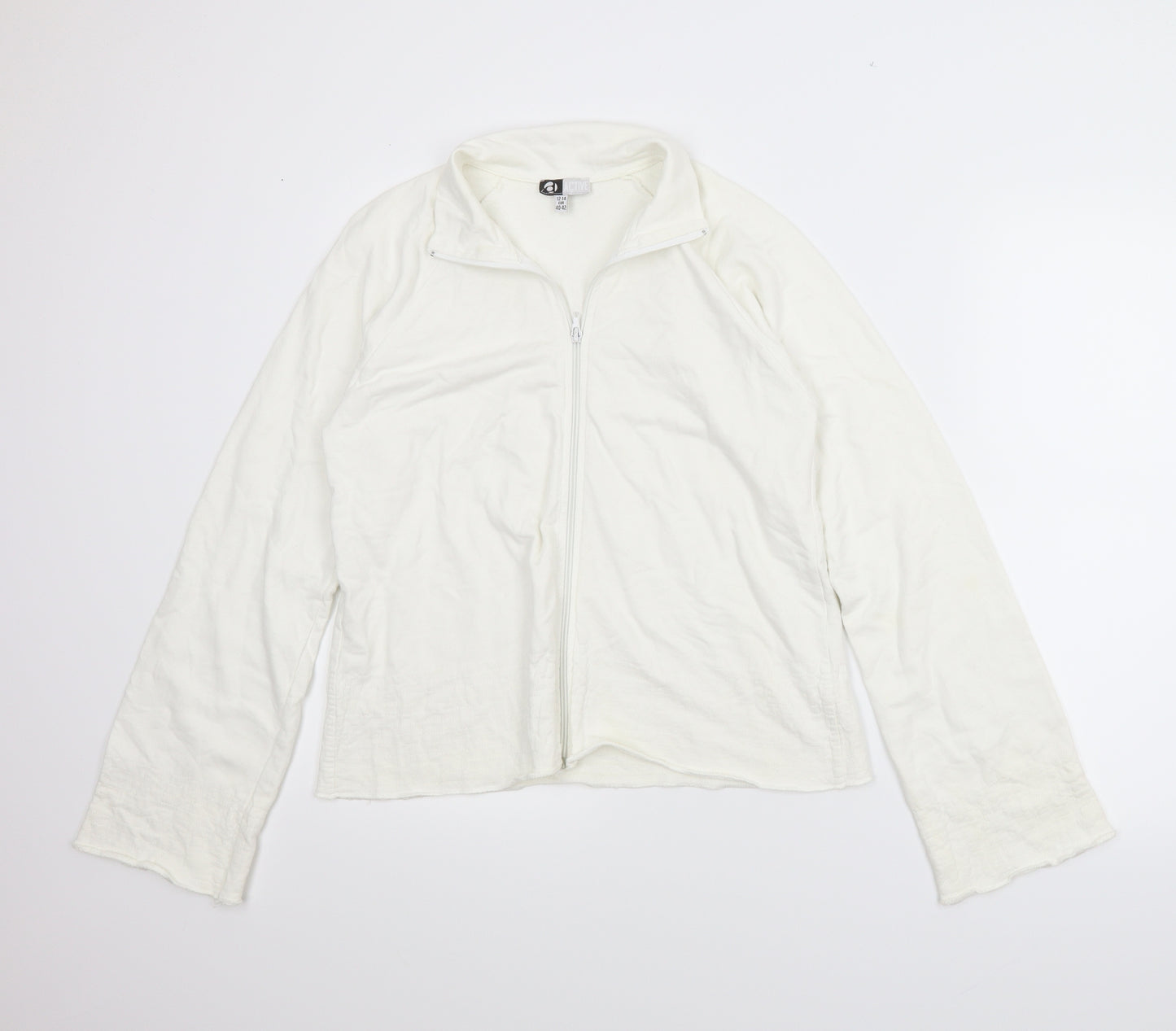 Active Womens White   Full Zip Jumper Size 12