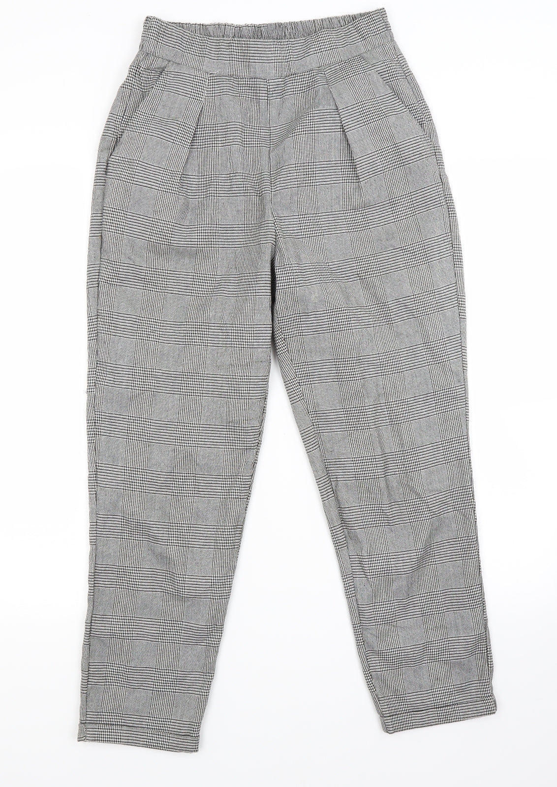 Stradavarius Womens Grey Check  Trousers  Size XS L24 in