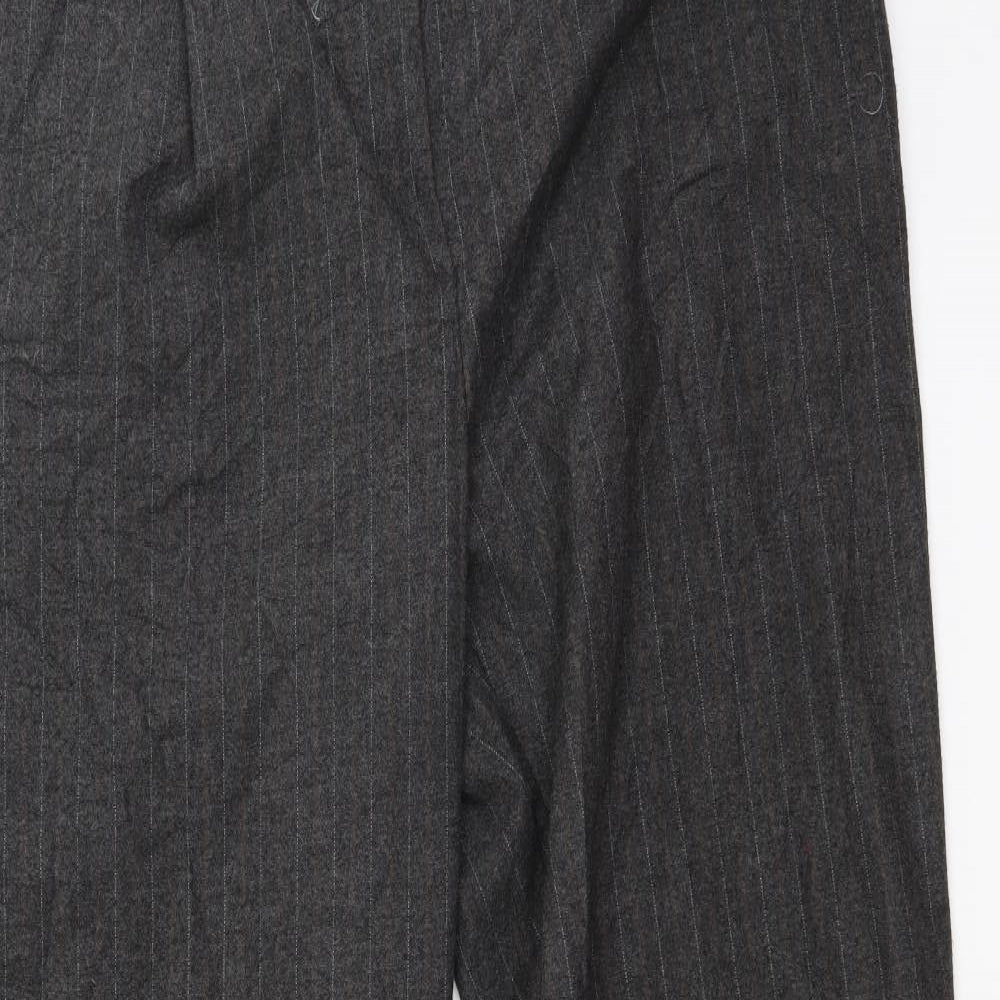 Autograph Womens Grey Striped  Trousers  Size 16 L30 in