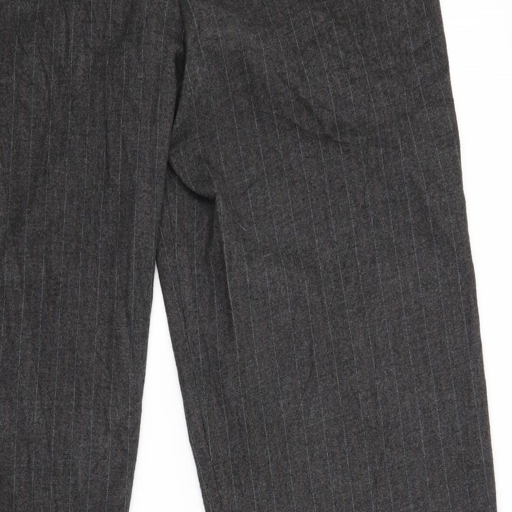 Autograph Womens Grey Striped  Trousers  Size 16 L30 in