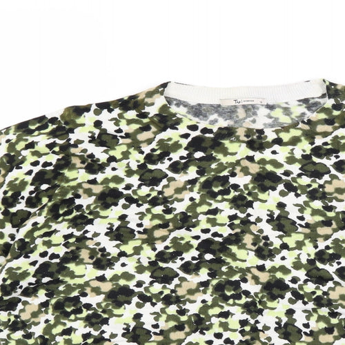 TU Womens Green Floral  Pullover Jumper Size 12