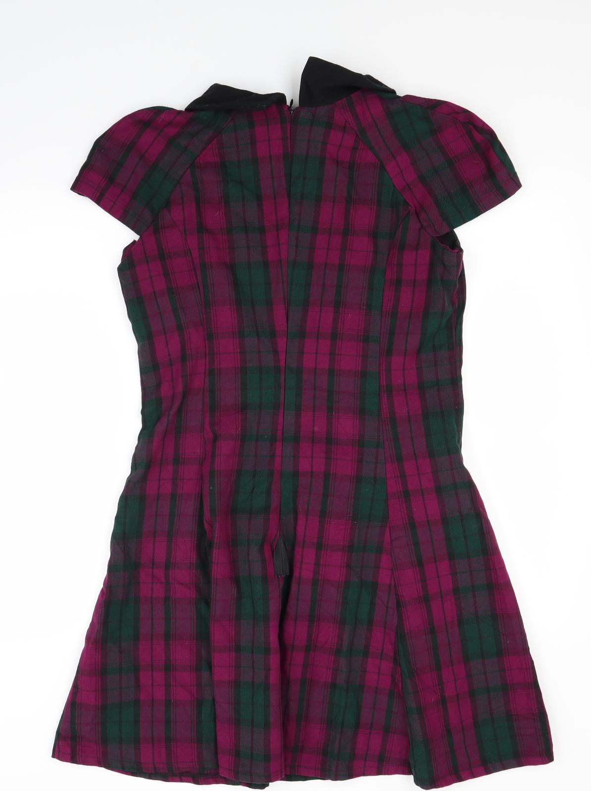 Atmosphere Womens Purple Check  A-Line  Size 14