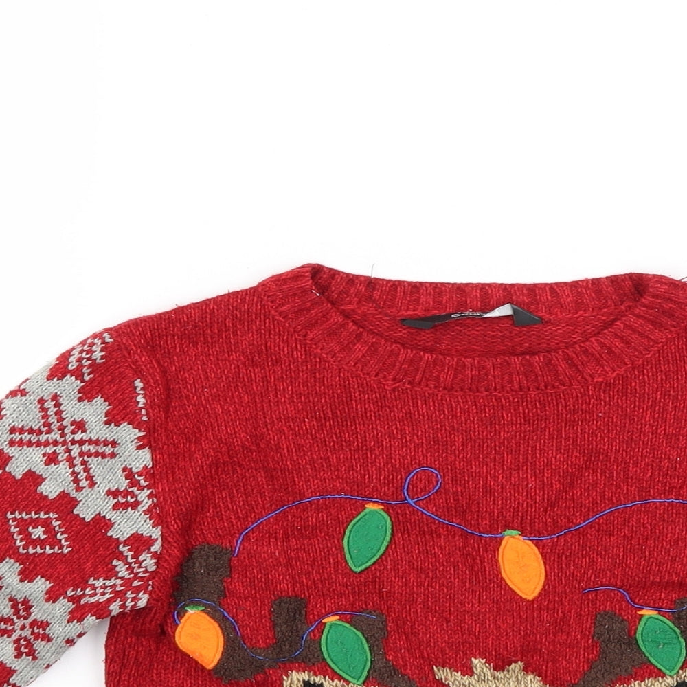 George Boys Red   Pullover Jumper Size 2-3 Years  - Christmas  Jumper