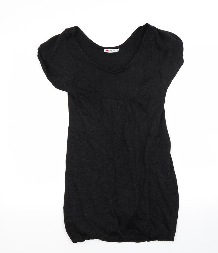 Influence Womens Black T-Shirt Dress Size S